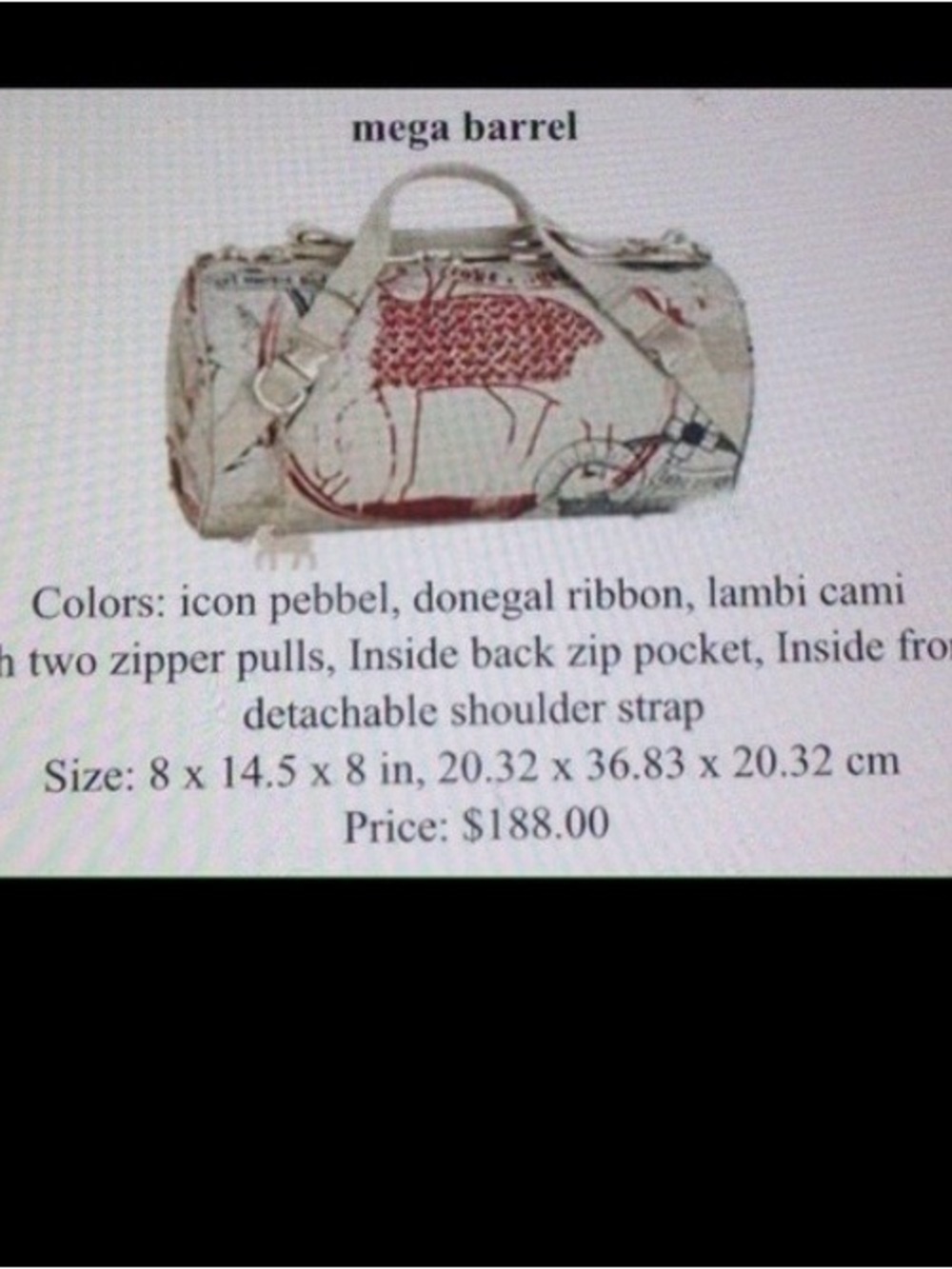 L.A.M.B. Red and Black Duffel Bag - Picture 7 of 7